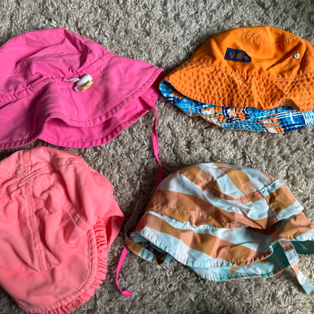 Toddler swim hats (4 of them)